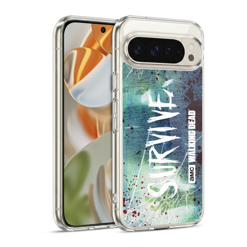 AMC The Walking Dead Typography Survive Torned Glass Soft Gel Case for Google Pixel 9 / Pixel 9 Pro