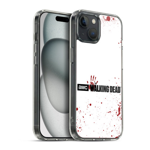 AMC The Walking Dead Logo Blood White Soft Gel Case for Apple iPhone 15 Plus & MagSafe
