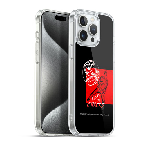 Cobra Kai Composed Art John Lawrence Kicks Soft Gel Case for Apple iPhone 15 Pro Max & MagSafe