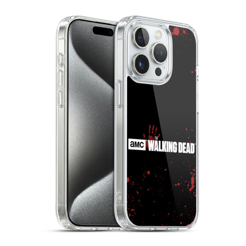 AMC The Walking Dead Logo Blood Black Soft Gel Case for Apple iPhone 15 Pro & MagSafe