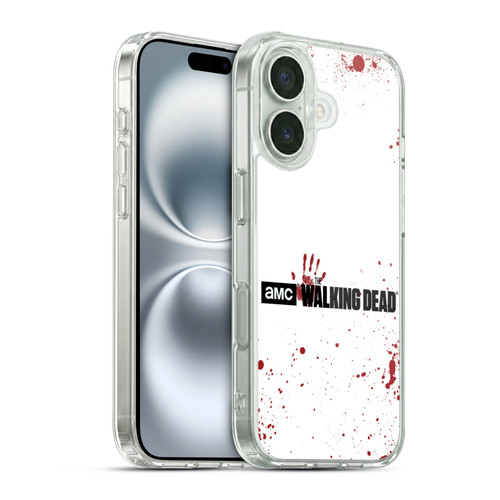 AMC The Walking Dead Logo Blood White Soft Gel Case for Apple iPhone 16 & MagSafe