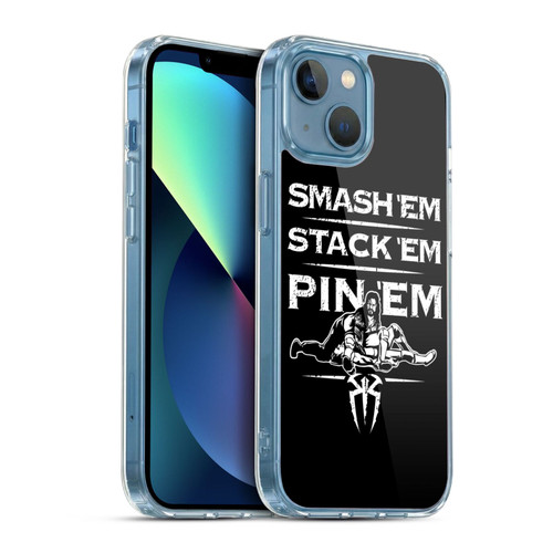 WWE R. Reigns Graphics Smash Em Stack Em Pin Em Soft Gel Case for Apple iPhone 13 Mini & MagSafe