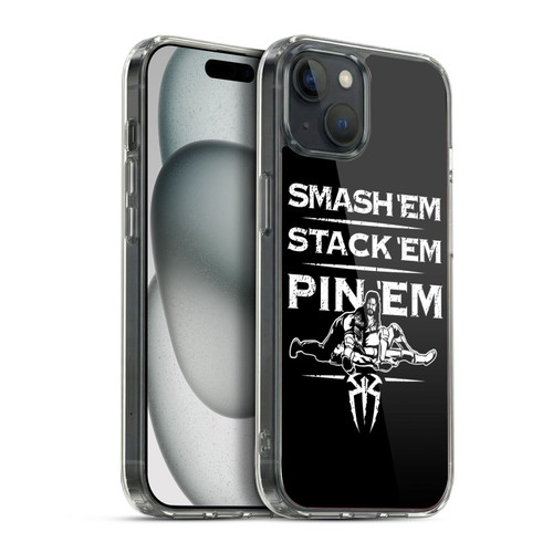 WWE R. Reigns Graphics Smash Em Stack Em Pin Em Soft Gel Case for Apple iPhone 15 Plus & MagSafe
