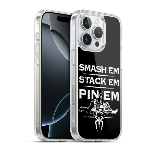 WWE R. Reigns Graphics Smash Em Stack Em Pin Em Soft Gel Case for Apple iPhone 16 Pro & MagSafe