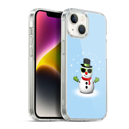 PLdesign Christmas Cool Snowman With Shades Soft Gel Case for Apple iPhone 14