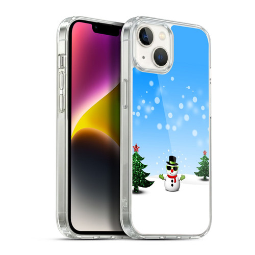 PLdesign Christmas Cool Snowman Soft Gel Case for Apple iPhone 14 Plus & MagSafe