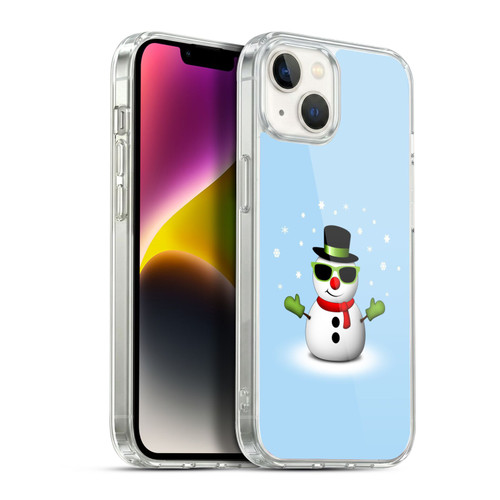 PLdesign Christmas Cool Snowman With Shades Soft Gel Case for Apple iPhone 14 Plus & MagSafe