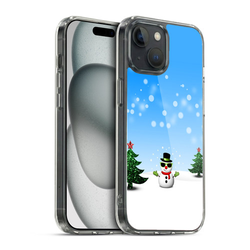 PLdesign Christmas Cool Snowman Soft Gel Case for Apple iPhone 15 & MagSafe