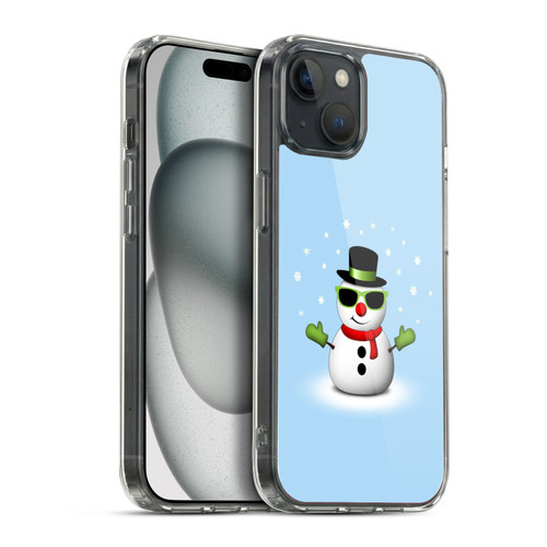 PLdesign Christmas Cool Snowman With Shades Soft Gel Case for Apple iPhone 15 Plus & MagSafe