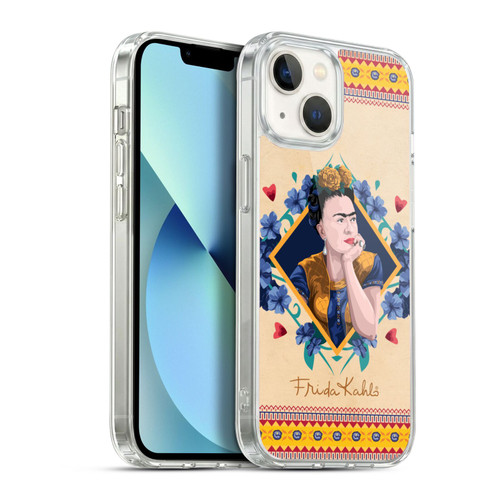 Frida Kahlo Portrait Indigo Soft Gel Case for Apple iPhone 13