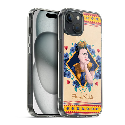 Frida Kahlo Portrait Indigo Soft Gel Case for Apple iPhone 15 Plus & MagSafe