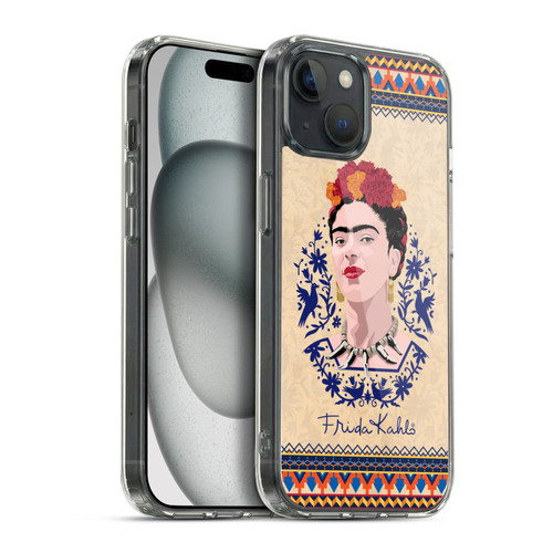 Frida Kahlo Portrait Navy Blue Soft Gel Case for Apple iPhone 15 Plus & MagSafe