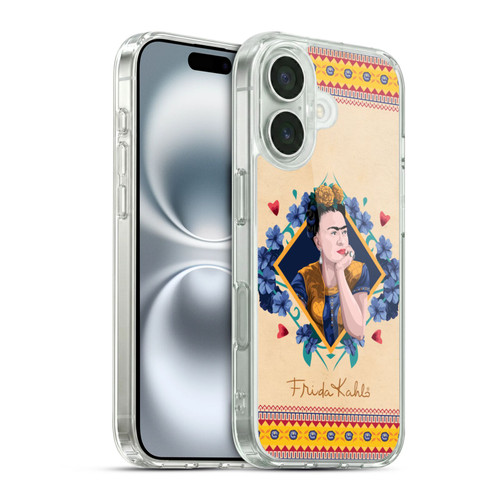 Frida Kahlo Portrait Indigo Soft Gel Case for Apple iPhone 16 & MagSafe