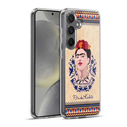 Frida Kahlo Portrait Navy Blue Soft Gel Case for Samsung Galaxy S24+ 5G & MagSafe