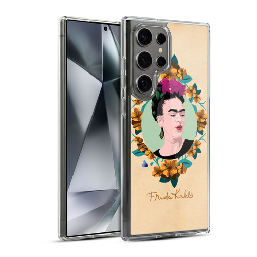 Frida Kahlo Portrait Purple Soft Gel Case for Samsung Galaxy S24 Ultra 5G & MagSafe