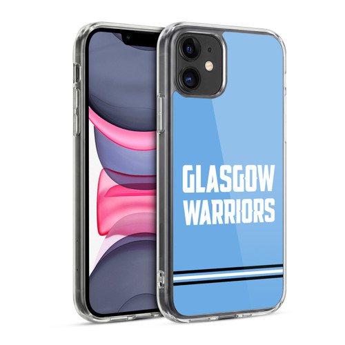 Glasgow Warriors Logo Text Type Blue Soft Gel Case for Apple iPhone 11