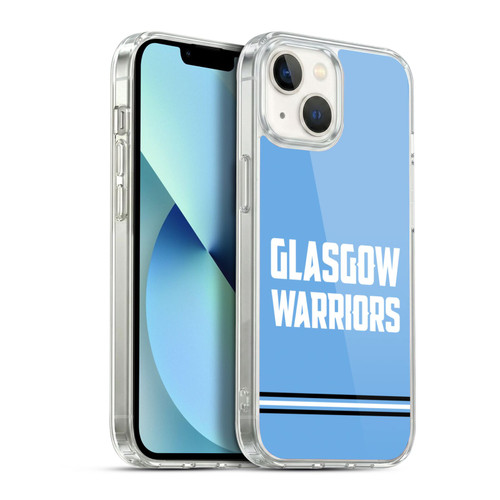 Glasgow Warriors Logo Text Type Blue Soft Gel Case for Apple iPhone 13