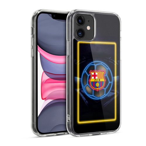 FC Barcelona Neon Logo Soft Gel Case for Apple iPhone 11