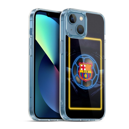FC Barcelona Neon Logo Soft Gel Case for Apple iPhone 13 Mini & MagSafe