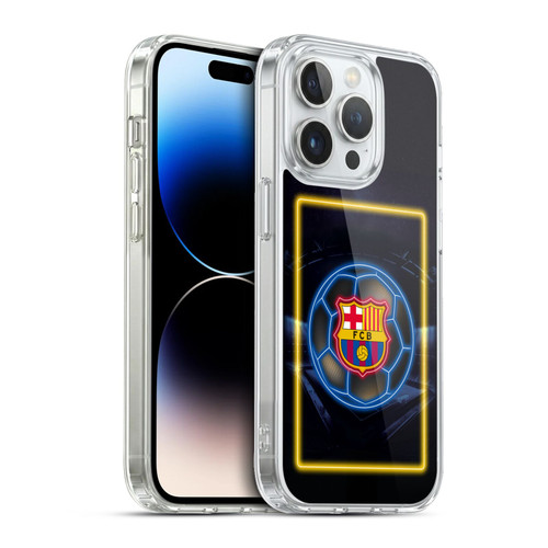 FC Barcelona Neon Logo Soft Gel Case for Apple iPhone 13 Pro & MagSafe