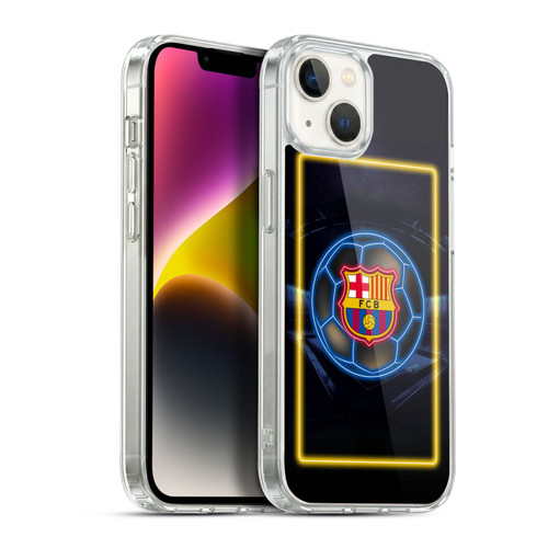 FC Barcelona Neon Logo Soft Gel Case for Apple iPhone 14 Plus & MagSafe