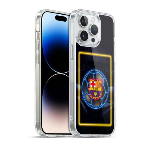 FC Barcelona Neon Logo Soft Gel Case for Apple iPhone 14 Pro Max & MagSafe