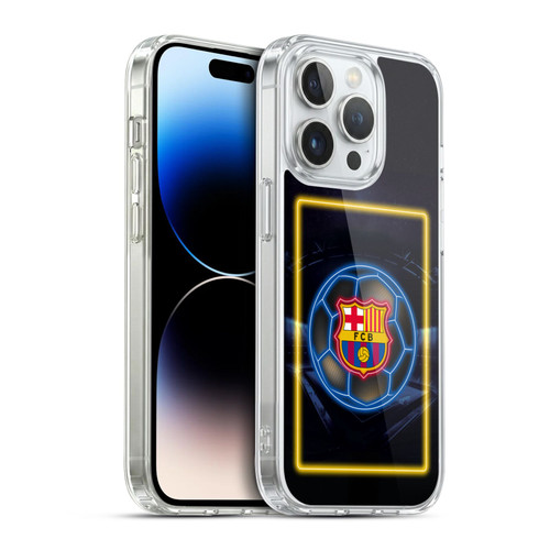 FC Barcelona Neon Logo Soft Gel Case for Apple iPhone 14 Pro & MagSafe