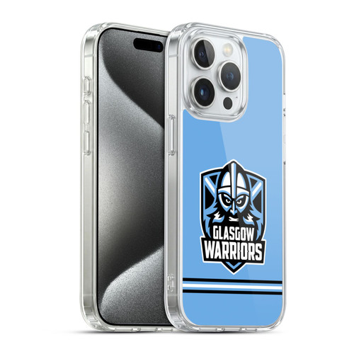 Glasgow Warriors Logo Stripes Blue Soft Gel Case for Apple iPhone 15 Pro & MagSafe