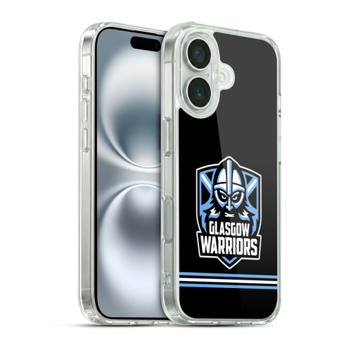 Glasgow Warriors Logo Stripes Black Soft Gel Case for Apple iPhone 16 & MagSafe