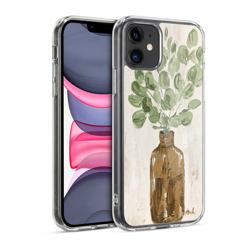 Haley Bush Floral Painting Brown Bottle Eucalyptus Soft Gel Case for Apple iPhone 11