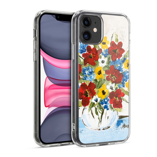Haley Bush Floral Painting Patriotic Soft Gel Case for Apple iPhone 11