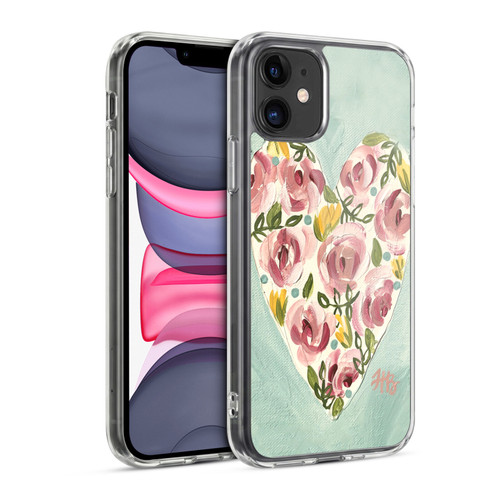 Haley Bush Floral Painting Valentine Heart Soft Gel Case for Apple iPhone 11