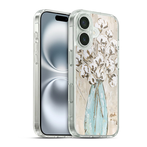 Haley Bush Floral Painting Cotton Soft Gel Case for Apple iPhone 16 & MagSafe