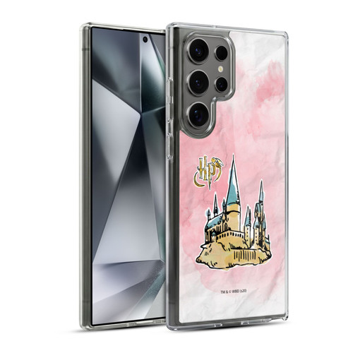 Harry Potter Deathly Hallows XVII Logo And Castle Soft Gel Case for Samsung Galaxy S24 Ultra 5G & MagSafe