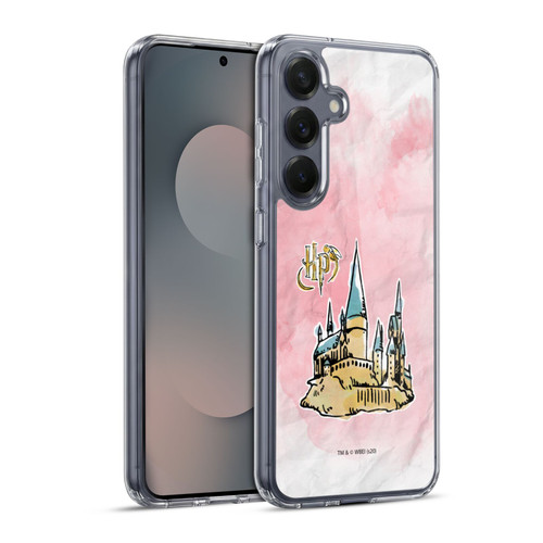 Harry Potter Deathly Hallows XVII Logo And Castle Soft Gel Case for Samsung Galaxy S25+ & MagSafe