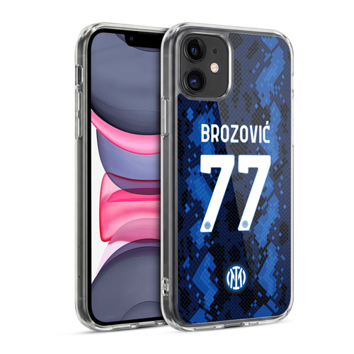 Fc Internazionale Milano 2021/22 Players Home Kit Marcelo Brozovic Soft Gel Case for Apple iPhone 11