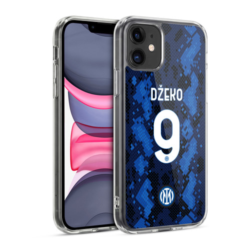 Fc Internazionale Milano 2021/22 Players Home Kit Edin Dzeko Soft Gel Case for Apple iPhone 11