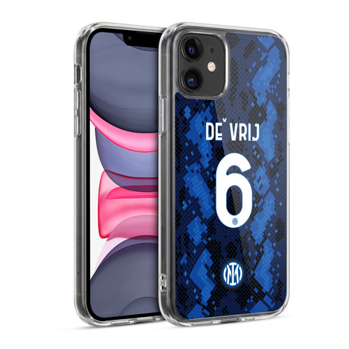 Fc Internazionale Milano 2021/22 Players Home Kit Stefan de Vrij Soft Gel Case for Apple iPhone 11