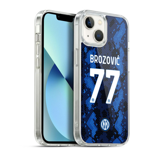 Fc Internazionale Milano 2021/22 Players Home Kit Marcelo Brozovic Soft Gel Case for Apple iPhone 13