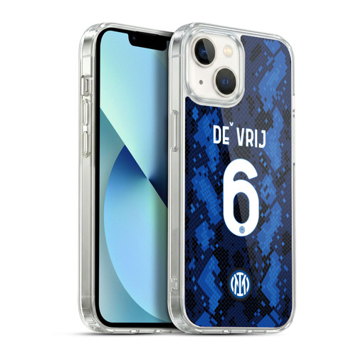 Fc Internazionale Milano 2021/22 Players Home Kit Stefan de Vrij Soft Gel Case for Apple iPhone 13