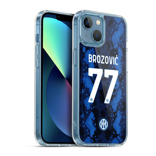 Fc Internazionale Milano 2021/22 Players Home Kit Marcelo Brozovic Soft Gel Case for Apple iPhone 13 Mini & MagSafe