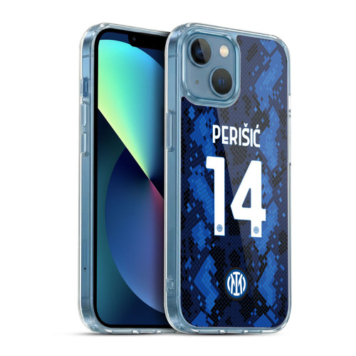 Fc Internazionale Milano 2021/22 Players Home Kit Ivan Perisic Soft Gel Case for Apple iPhone 13 Mini & MagSafe