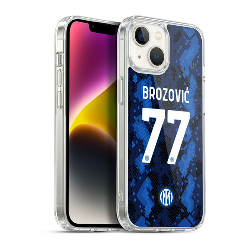 Fc Internazionale Milano 2021/22 Players Home Kit Marcelo Brozovic Soft Gel Case for Apple iPhone 14
