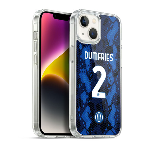 Fc Internazionale Milano 2021/22 Players Home Kit Denzel Dumfries Soft Gel Case for Apple iPhone 14