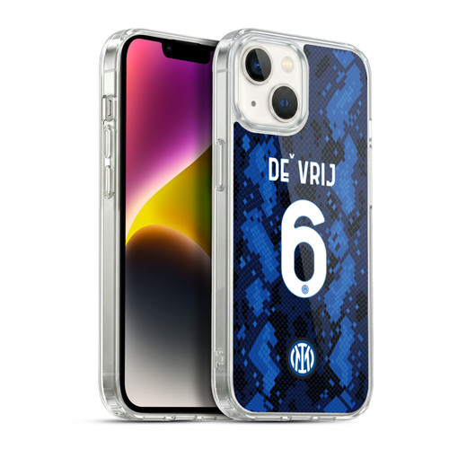 Fc Internazionale Milano 2021/22 Players Home Kit Stefan de Vrij Soft Gel Case for Apple iPhone 14