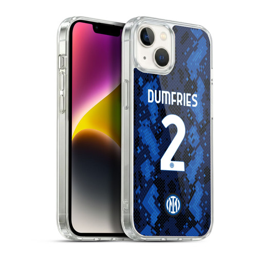 Fc Internazionale Milano 2021/22 Players Home Kit Denzel Dumfries Soft Gel Case for Apple iPhone 14 Plus & MagSafe