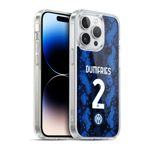 Fc Internazionale Milano 2021/22 Players Home Kit Denzel Dumfries Soft Gel Case for Apple iPhone 14 Pro & MagSafe