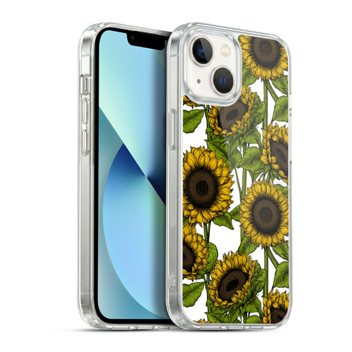 Katerina Kirilova Floral Patterns Sunflowers Soft Gel Case for Apple iPhone 13