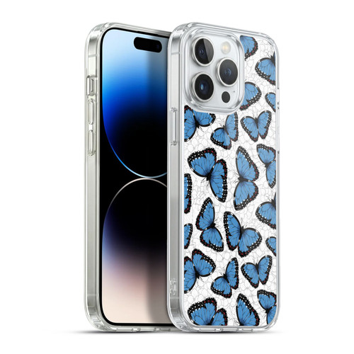 Katerina Kirilova Floral Patterns Blue Butterflies Soft Gel Case for Apple iPhone 13 Pro Max & MagSafe