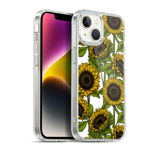 Katerina Kirilova Floral Patterns Sunflowers Soft Gel Case for Apple iPhone 14